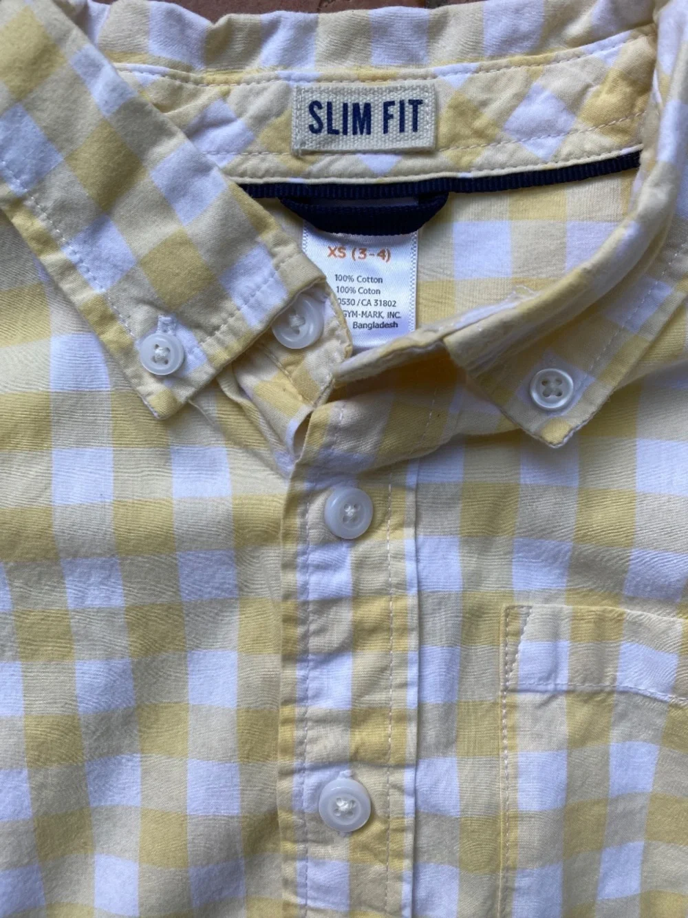 3-4T Gymboree Cotton Yellow Gingham Button Down